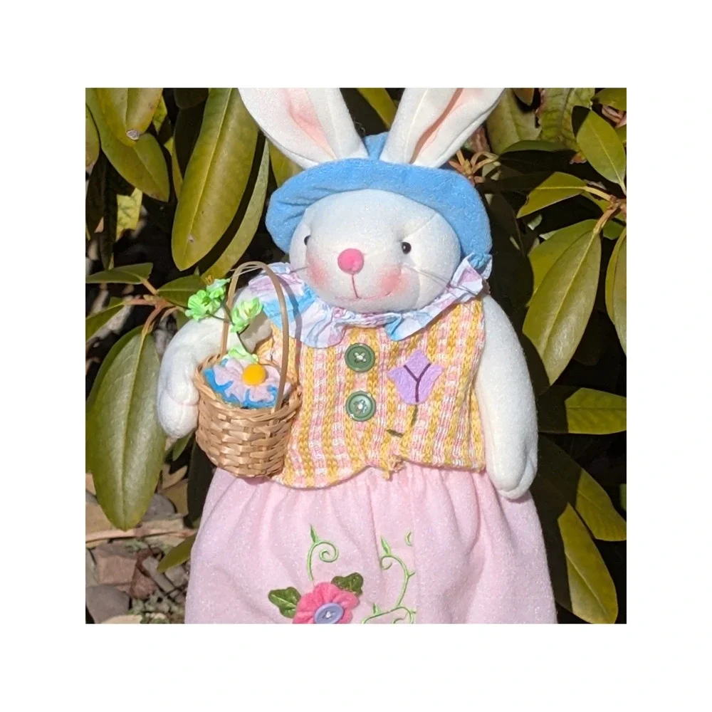 Set of 4 Easter Bunny Dolls‎ Cottagecore Farmhouse Spring Decor Rabbits Shelfsit